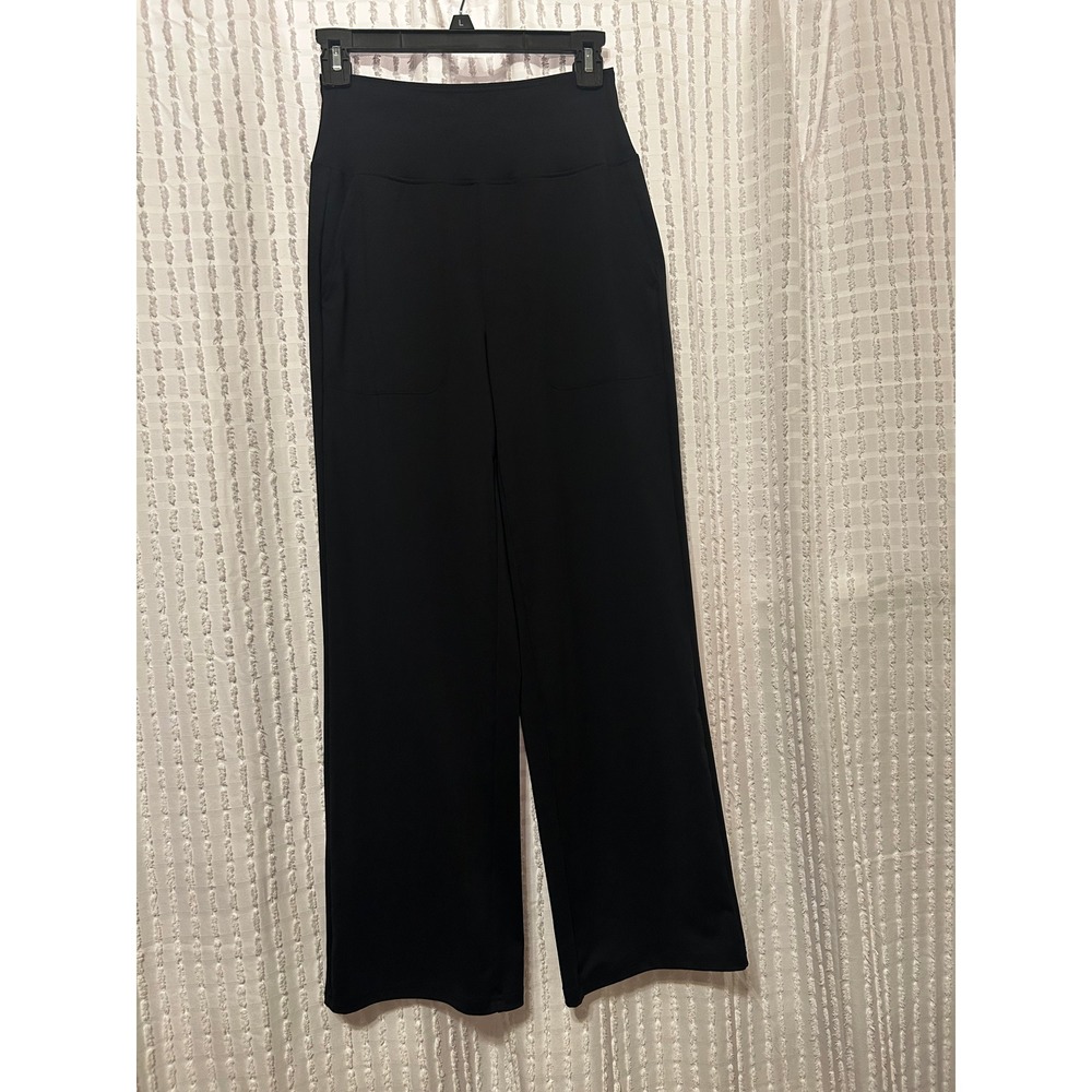 G GRADUAL Wide Leg Yoga Pants Women Small Black Excellent High Waisted Pockets